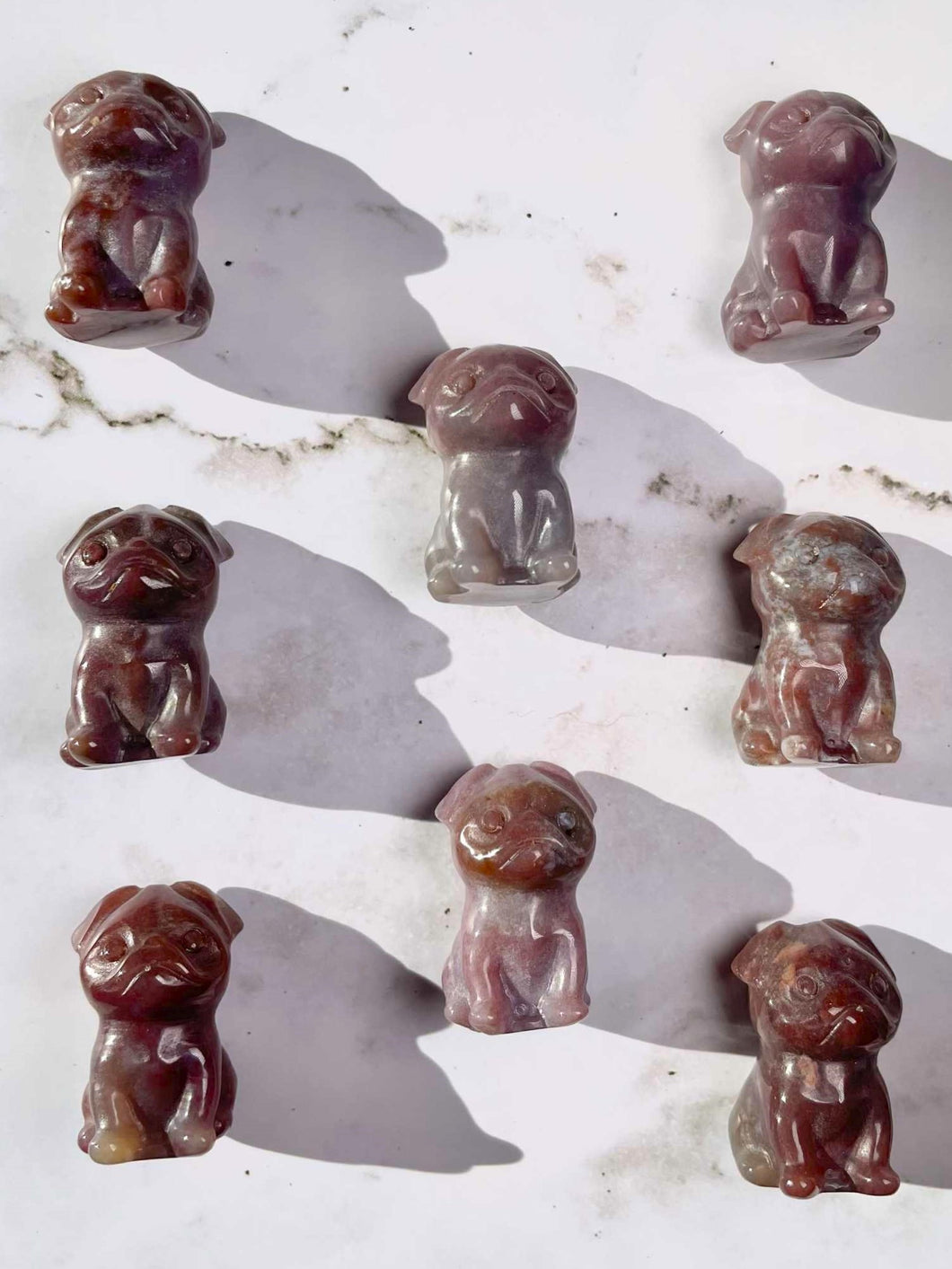 Ocean Jasper Pug Dog Crystal Carving 1pc Intuitively Chosen