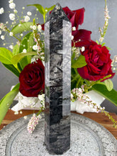 Load image into Gallery viewer, High Quality Quartz With Black Tourmaline Crystal Tower Point
