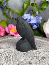 Load image into Gallery viewer, Black Obsidian Raven Bird Crystal Carving
