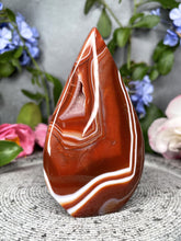 Load image into Gallery viewer, Druzy Red Agate Chalcedony Crystal Flame
