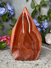 Load image into Gallery viewer, Bold Druzy Red Agate Chalcedony Crystal Flame
