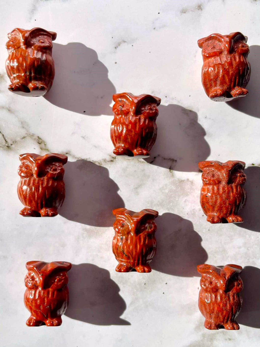 Red Jasper Owl Crystal Carving 1pc Intuitively Chosen