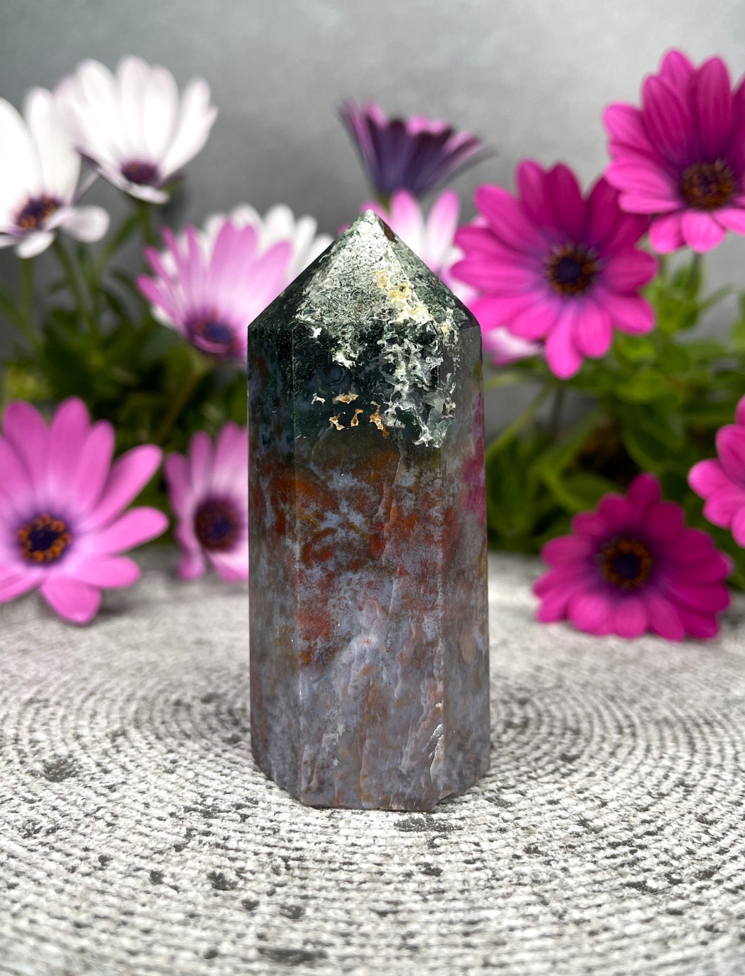 Beautiful Ocean Jasper Crystal Tower Point