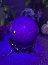 Load image into Gallery viewer, Stunning UV Reactive Ruby Kyanite Fuchsite Crystal Sphere
