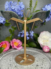 Load image into Gallery viewer, Stunning UV Ruby Kyanite Fuchsite Crystal Butterfly Wings On Gold Stand
