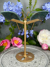 Load image into Gallery viewer, Ruby Kyanite Fuchsite Crystal Butterfly Wings On Gold Stand
