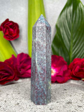 Load image into Gallery viewer, Ruby Fuchsite Kyanite Crystal Tower Point UV Reactive
