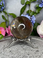 Load image into Gallery viewer, Transparent Smoky Quartz Crystal Sphere With Rainbows
