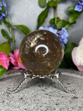 Load image into Gallery viewer, Transparent Smoky Quartz Crystal Sphere With Rainbows
