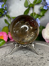 Load image into Gallery viewer, Smoky Quartz Crystal Sphere With Rainbows
