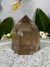 Load image into Gallery viewer, Smoky Quartz Crystal Tower Point With Rainbows
