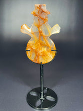 Load image into Gallery viewer, Golden Healer Snowman Crystal Carving On Black Stand
