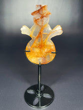 Load image into Gallery viewer, Golden Healer Snowman Crystal Carving On Black Stand
