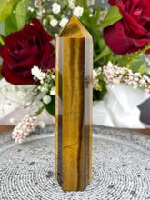 Load image into Gallery viewer, Beautiful Tiger’s Eye Crystal Tower Point
