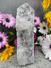 Load image into Gallery viewer, Chrysanthemum Quartz Crystal Tower Point
