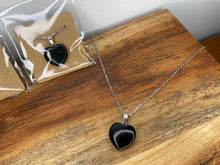 Load image into Gallery viewer, Love Heart Rose Quartz and Obsidian Necklaces
