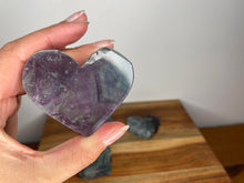 Load image into Gallery viewer, Fluorite Crystal Love Heart for Throat Chakra
