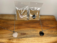 Load image into Gallery viewer, Love Heart Rose Quartz and Obsidian Necklaces
