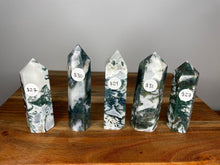 Load image into Gallery viewer, Balance Moss Agate Towers
