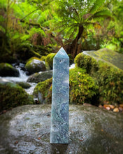 Load image into Gallery viewer, Blue Moss Agate Crystal Tower Point Chakra Healing

