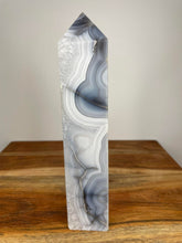 Load image into Gallery viewer, Stunning Moss Agate Tower Crystal With Banding
