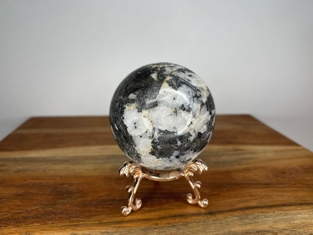 Moonstone With Black Tourmaline Crystal Sphere Ball