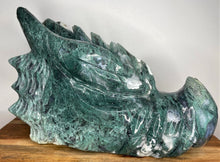 Load image into Gallery viewer, XXL Crystal Moss Agate Crystal Dragon Head 4.2kg
