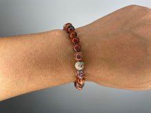 Load image into Gallery viewer, 8mm Crystal Beads Red Jasper Bracelet
