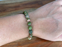 Load image into Gallery viewer, 8mm Beads Crystal Unakite Bracelet
