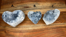 Load image into Gallery viewer, Celestite Crystal Cluster or Heart
