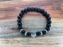 Load image into Gallery viewer, Obsidian Crystal Stone Bracelet With Owl Charm
