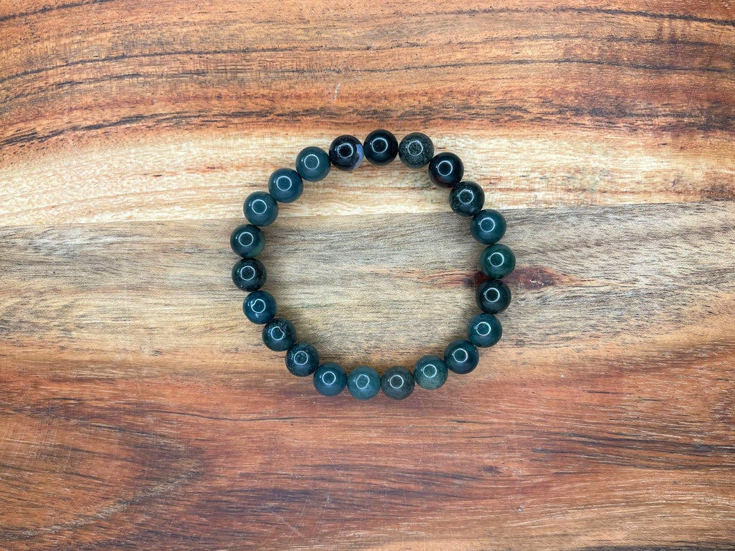 Dark Green Moss Agate Bracelet