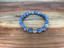 Load image into Gallery viewer, Sodalite Crystal Bracelet With Owl Charm
