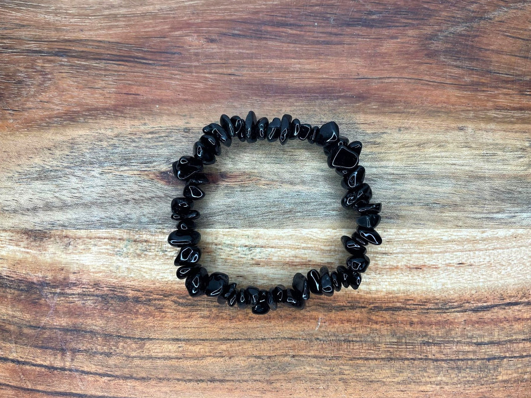 Obsidian Crystal Chip Stone Bracelet