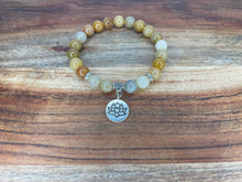 Load image into Gallery viewer, Orange Jade Crystal Bracelet With Lotus
