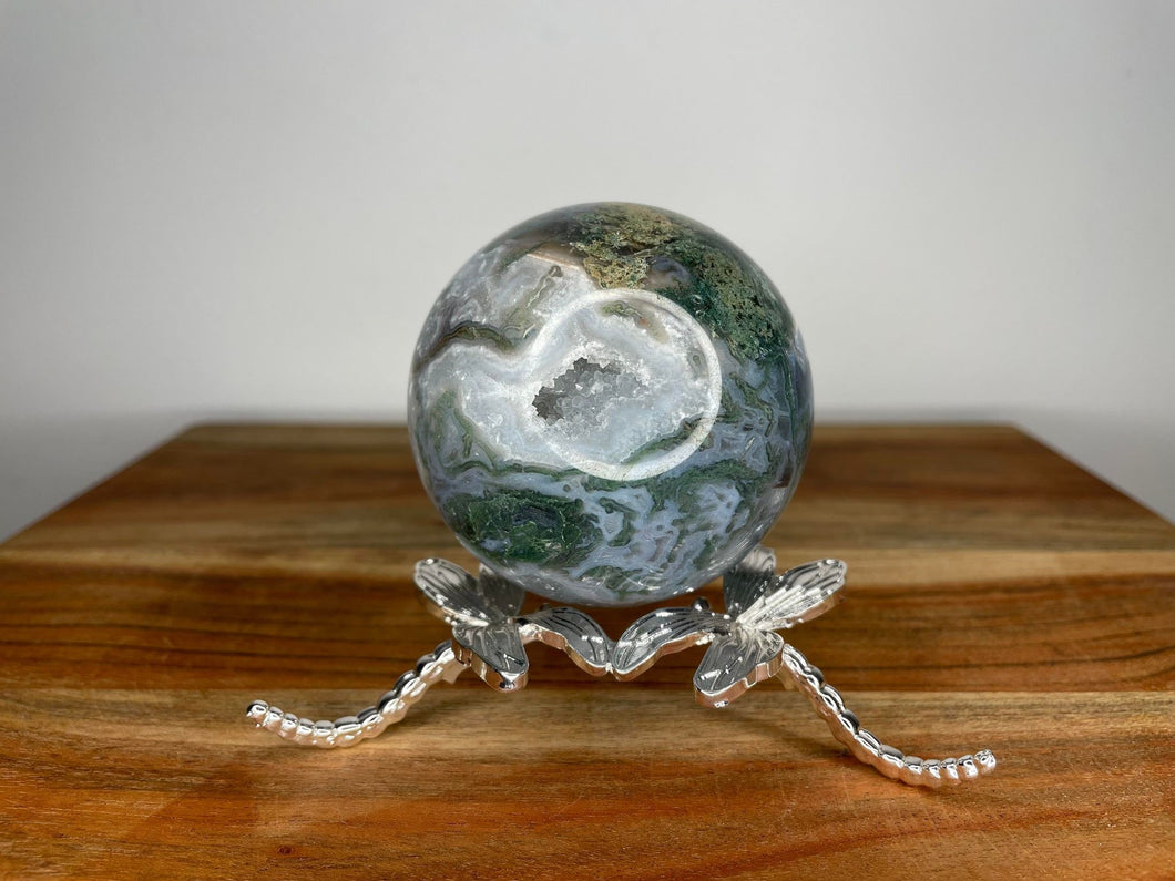 Blue Moss Agate Crystal Sphere Ball