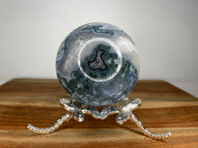 Load image into Gallery viewer, Purity Blue Moss Agate Crystal Sphere With White Quartz
