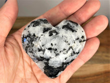 Load image into Gallery viewer, Moonstone With Black Tourmaline Love Heart
