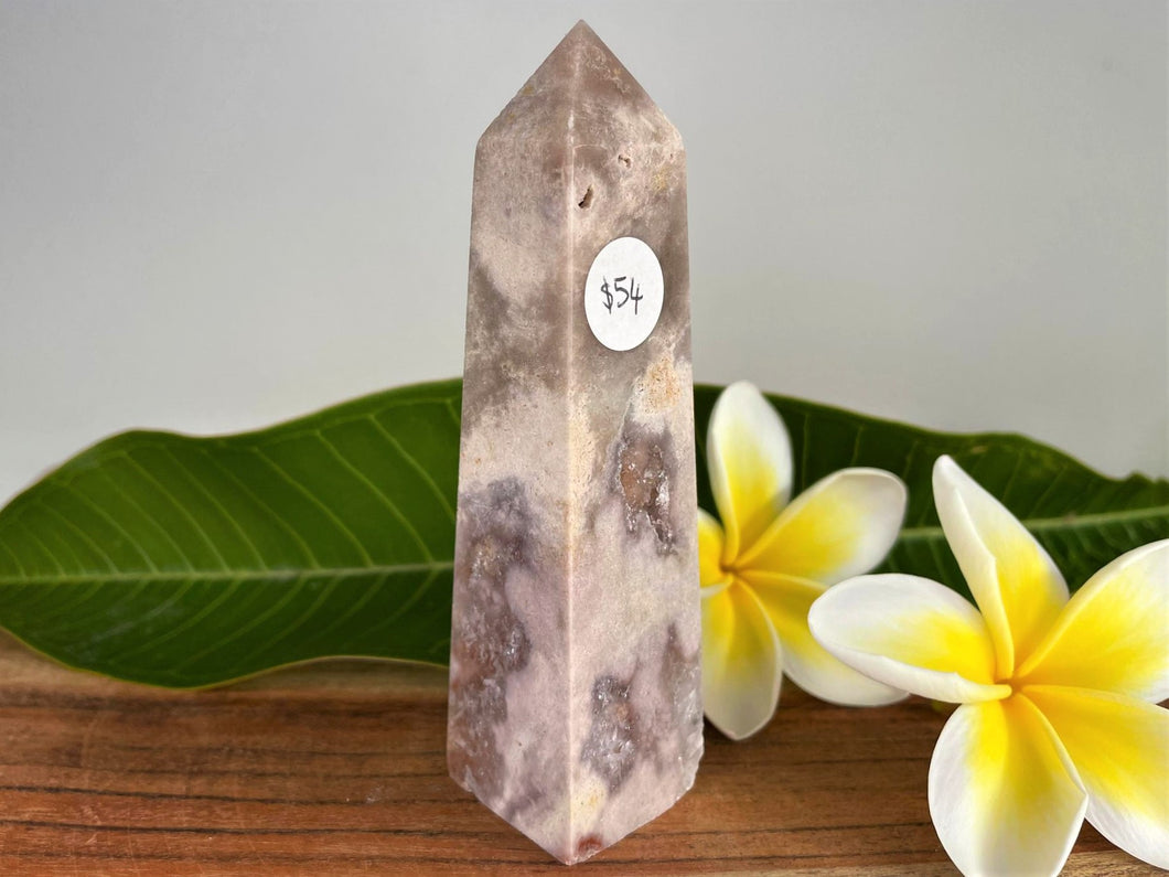 Pretty Druzy Pink Amethyst Crystal Tower Point