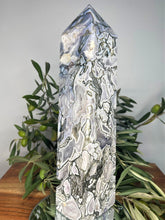 Load image into Gallery viewer, Stunning XXL Natural Moss Agate Crystal Druzy Geode Tower Column
