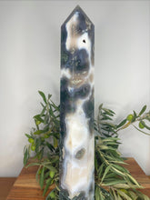 Load image into Gallery viewer, High Quality XXL Moss Agate Crystal Tower Point
