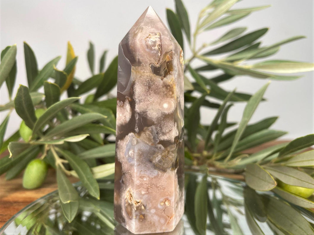Brown Flower Agate Crystal Point