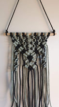 Load image into Gallery viewer, Small Black And Sage Macrame Wall Hanging
