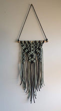 Load image into Gallery viewer, Small Black And Sage Macrame Wall Hanging
